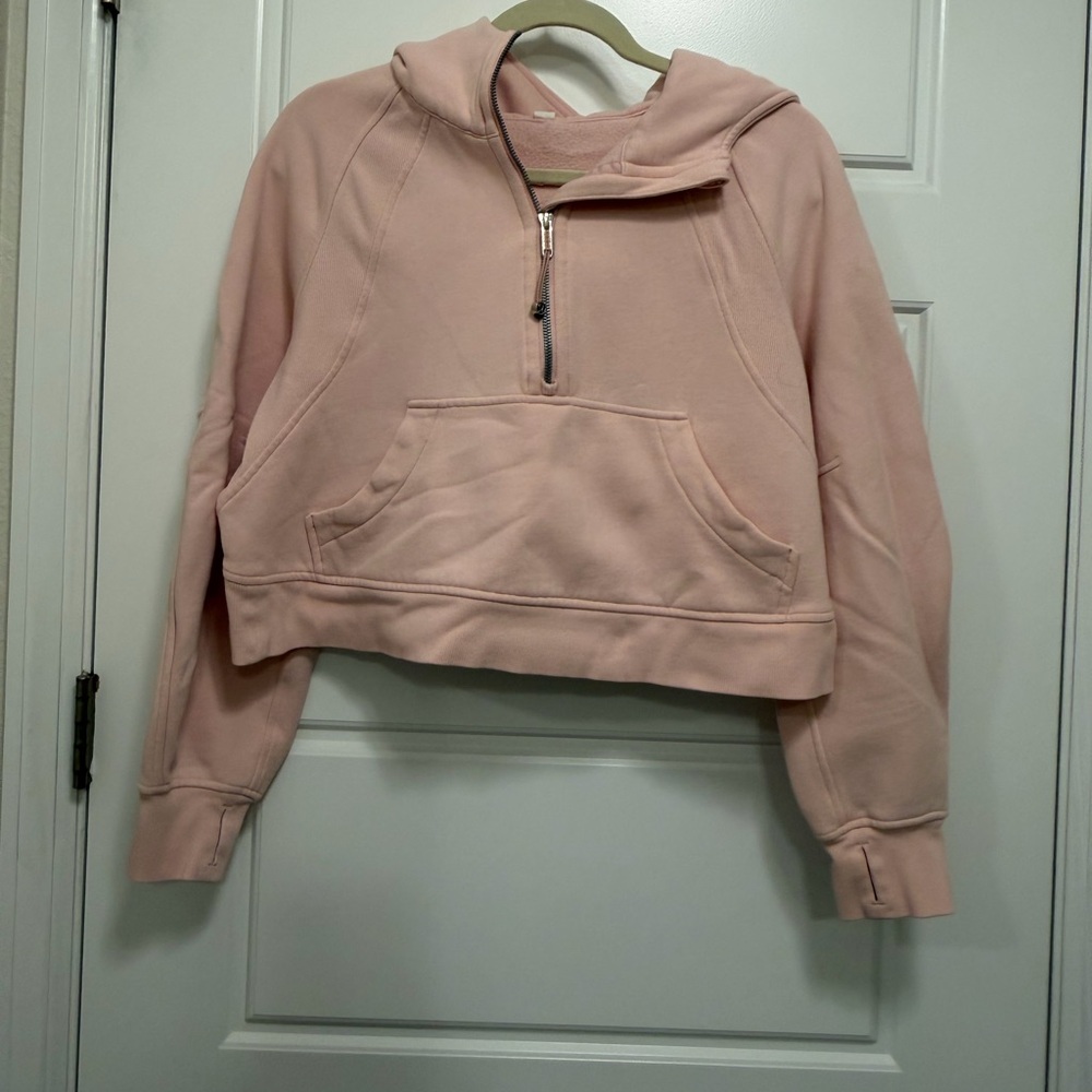 Lululemon Athletica Light Pink Cropped Hoodie